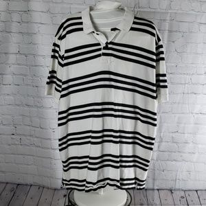Chaps black and white polo